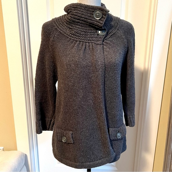 Caslon Gray Cardigan Wrap long sleeve boho layering sweater - Picture 1 of 5